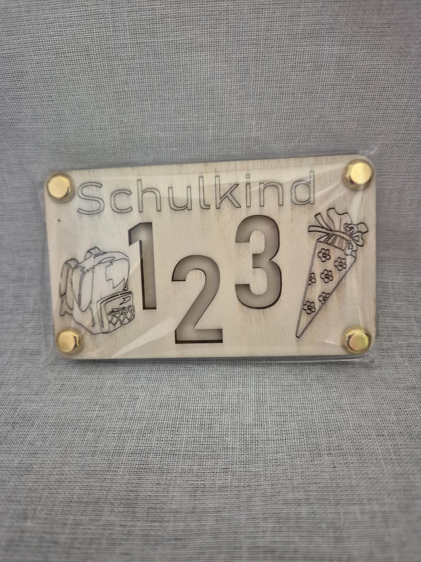 Holz Karte Einschulung