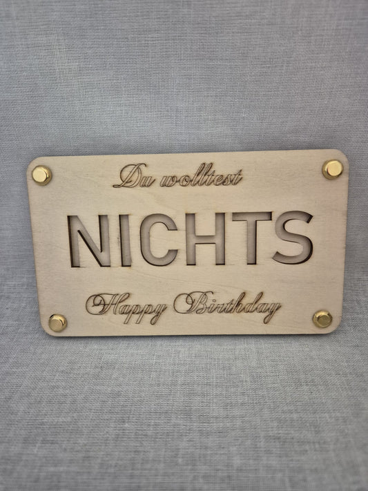 Holz Karte Nichts
